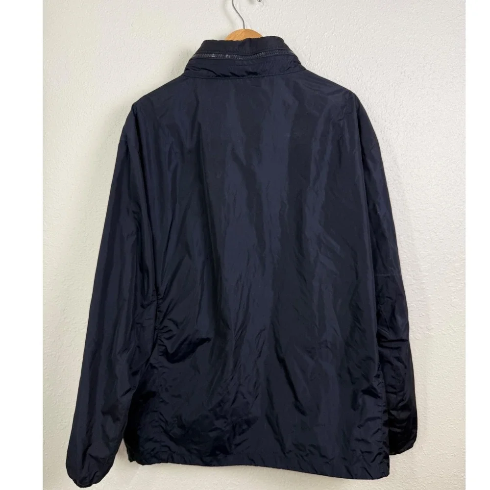 Polo Ralph Lauren Men XLT Windbreaker Jacket Navy Blue Full Zip Hooded Pony Prep